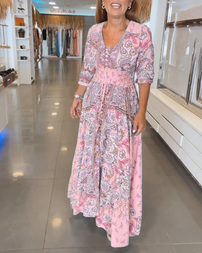 Ruth™ - Elegant Holiday V-Neck Dress