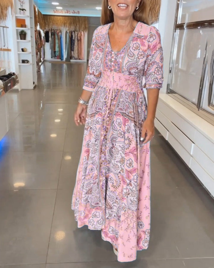 Ruth™ - Elegant Holiday V-Neck Dress