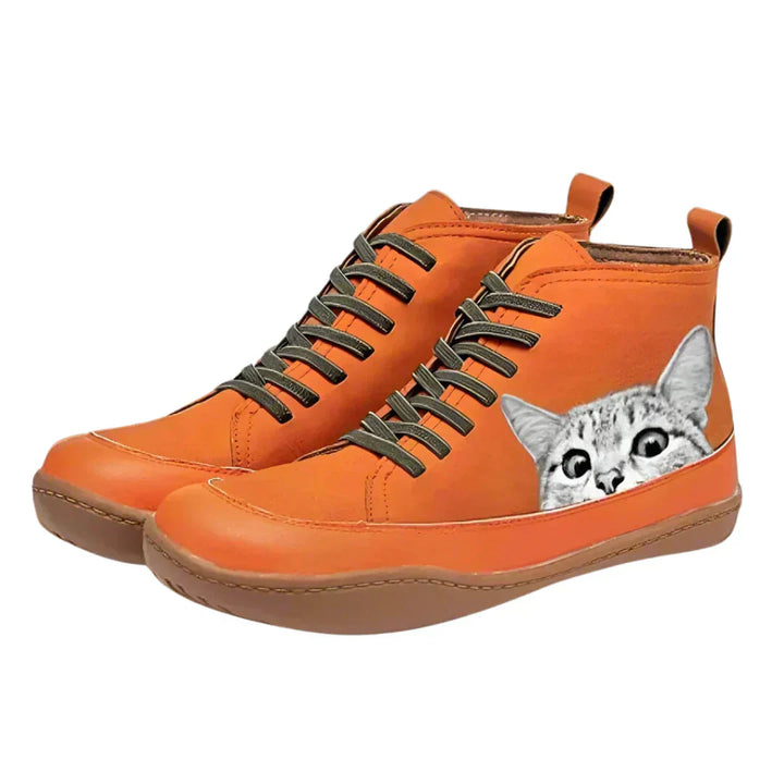 Monika™ - Cat Leather Ankle Boots