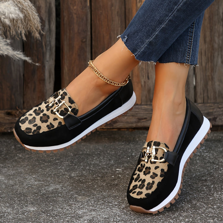 Mindy | Animal Print Cushioned Loafers