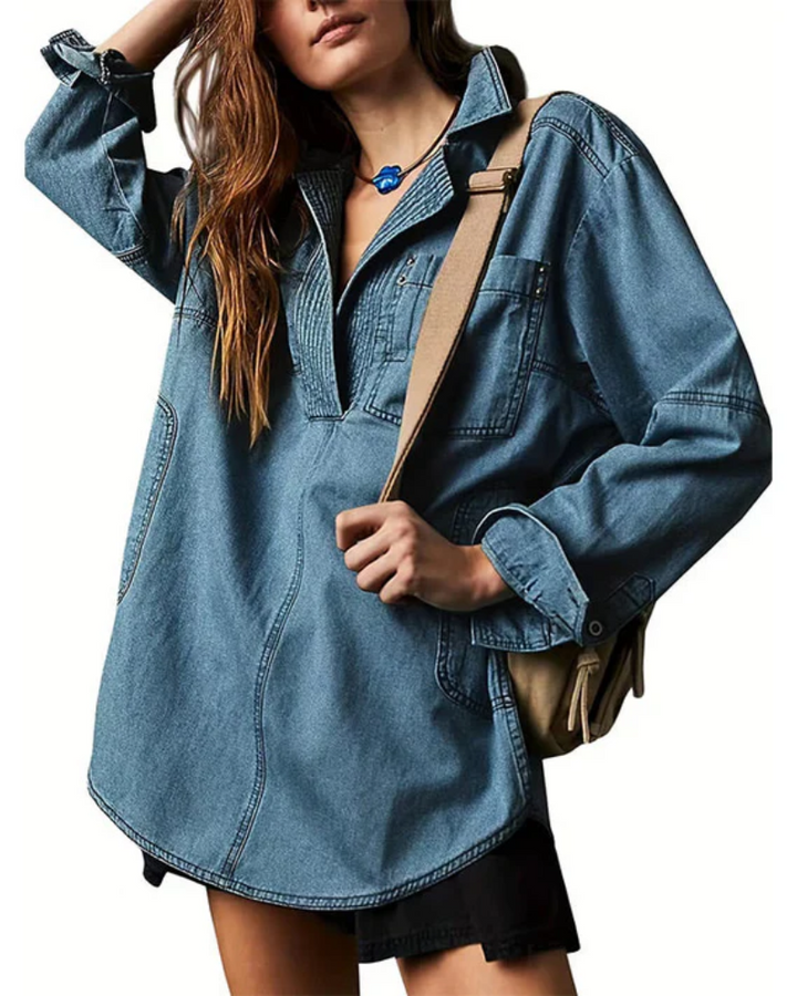Micah™ - Oversized Denim Pullover