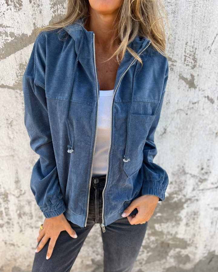 Danna™ - Corduroy Hooded Zip-Up Jacket