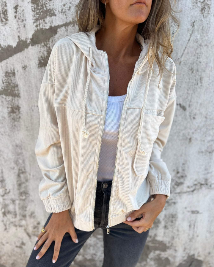 Danna™ - Corduroy Hooded Zip-Up Jacket