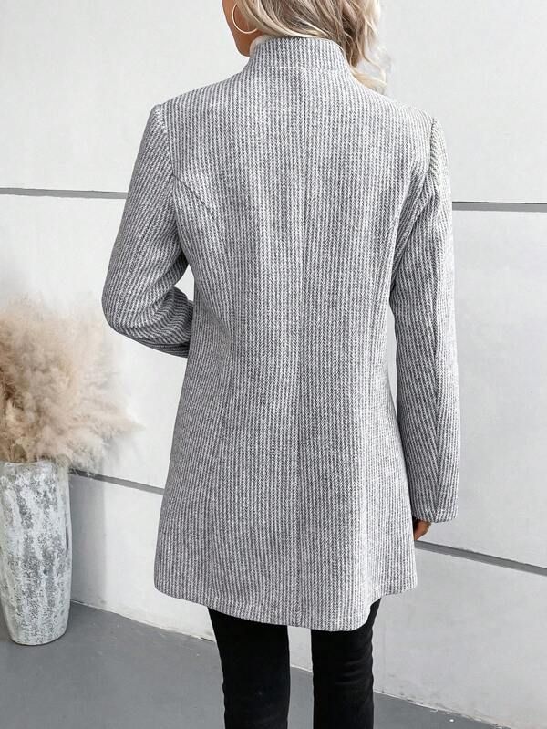 Tanja™ – Classy Collarless Long Sleeve Outerwear