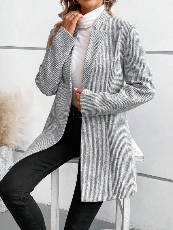 Tanja™ – Classy Collarless Long Sleeve Outerwear
