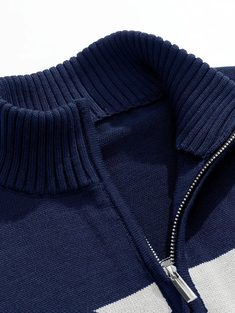 Brit & Boho™️ | The Luxe Colorblock Quarter Zip