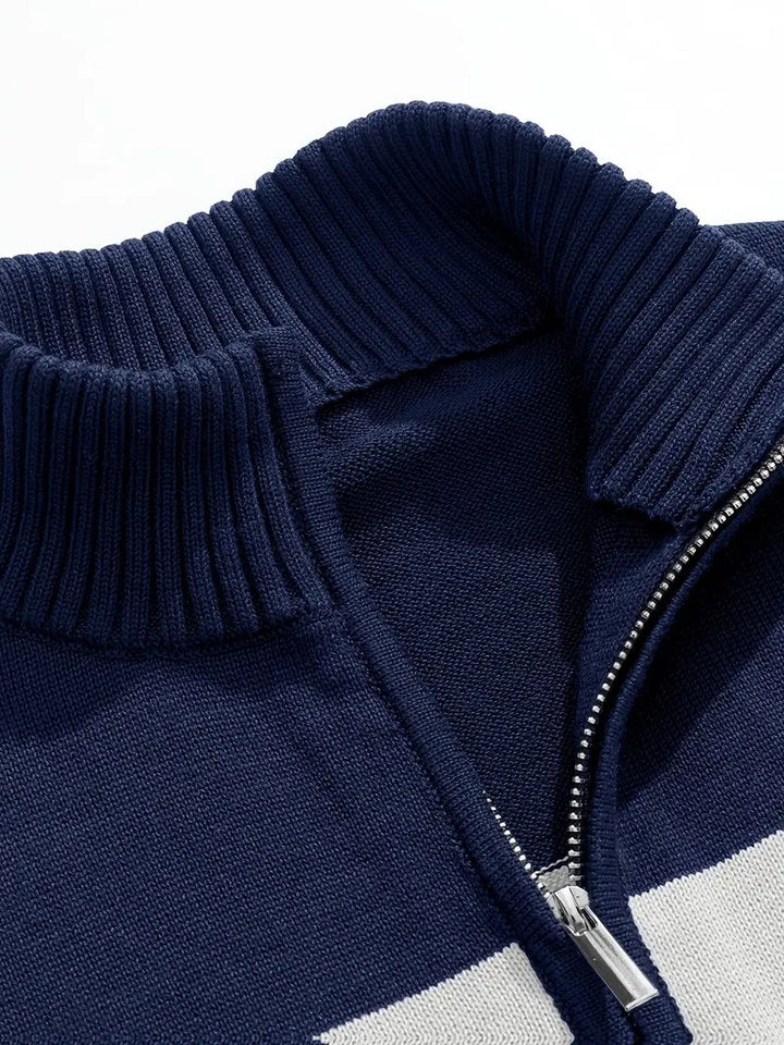 Brit & Boho™️ | The Luxe Colorblock Quarter Zip