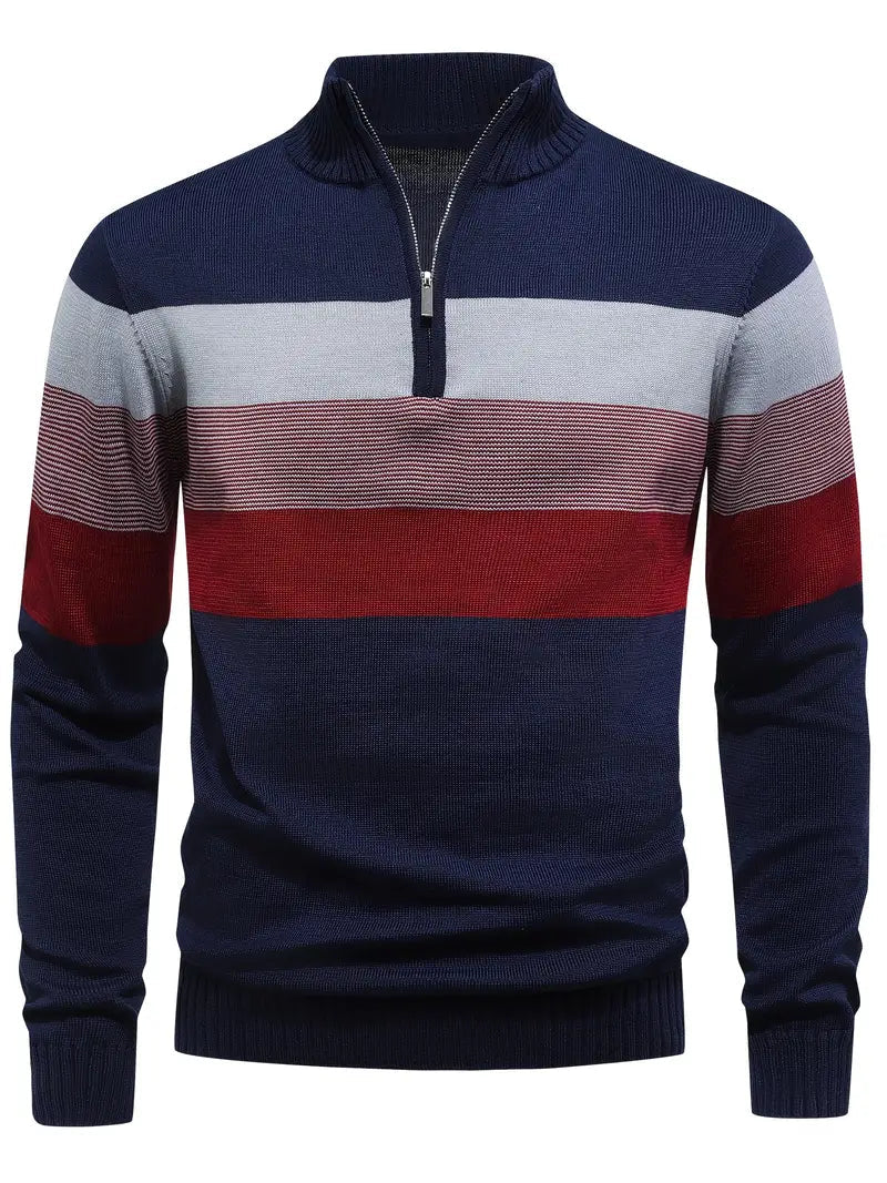 Brit & Boho™️ | The Luxe Colorblock Quarter Zip