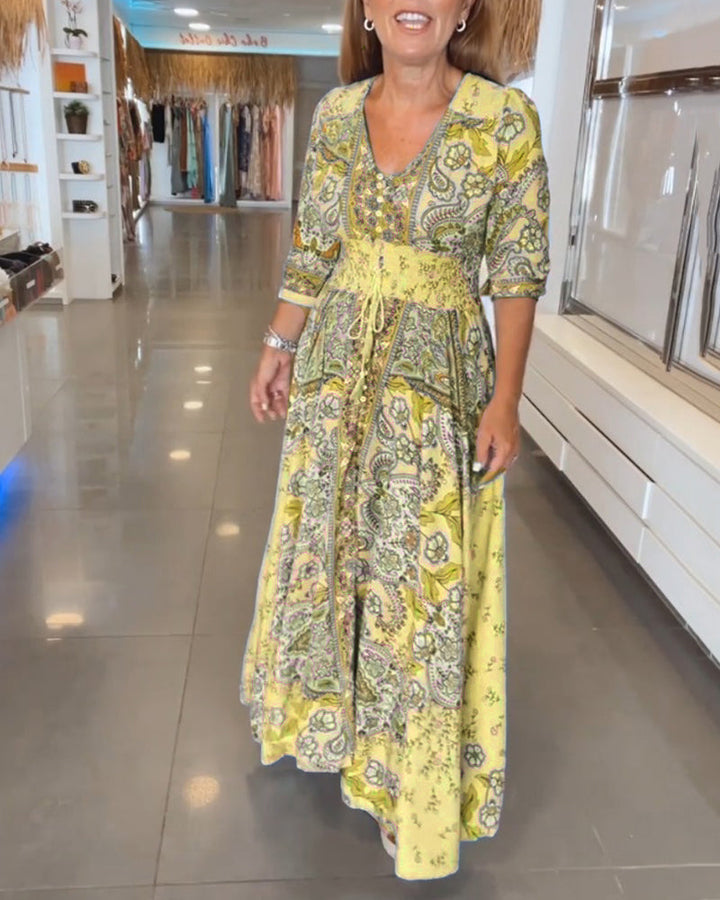 Ruth™ - Elegant Holiday V-Neck Dress