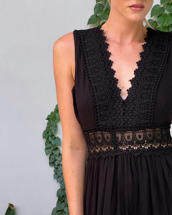 Stella™ - Comfy V-Neck Lace Tank Dress