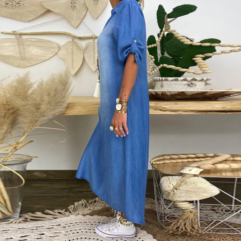 Lea™ - Casual Long Denim Dress