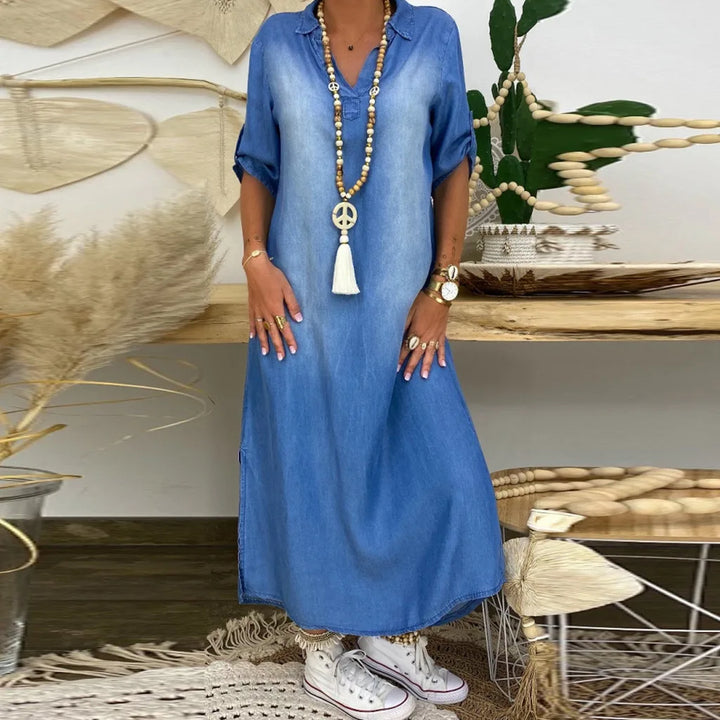 Lea™ - Casual Long Denim Dress