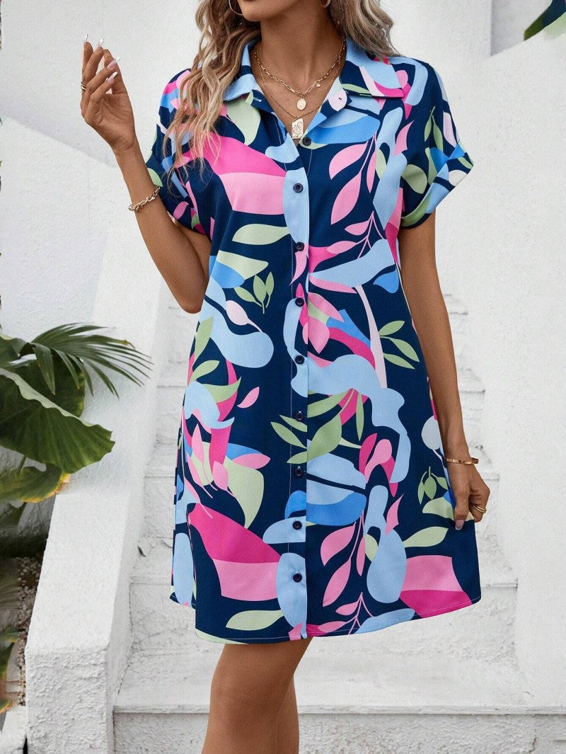 Millie - Effortlessly Chic Printed Shirt Dress