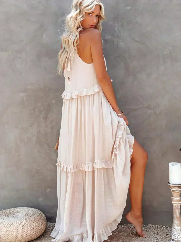 Sarah | Halter Ruffle Maxi Dress (Almost Sold Out)