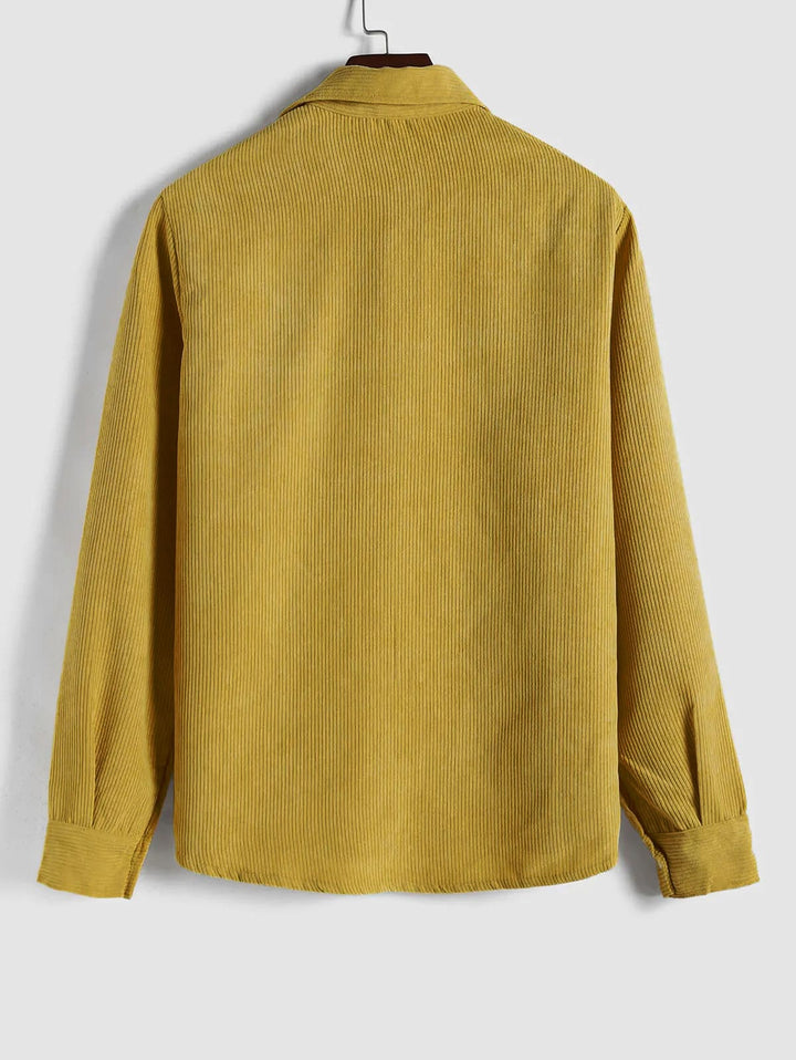 MARTIN | Mens half button corduroy long sleeves shirt