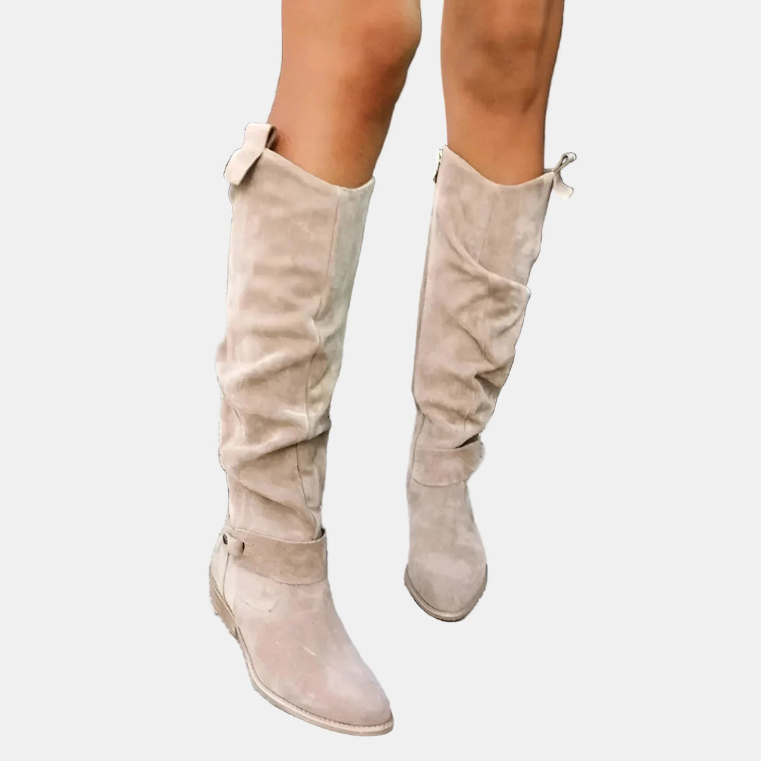 Avery | Suede Low-Heeled Boots