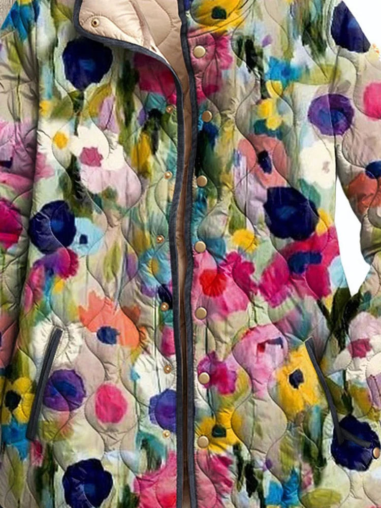 Women's Vintage Charming Floral Jacket Casual Quilted Jacket