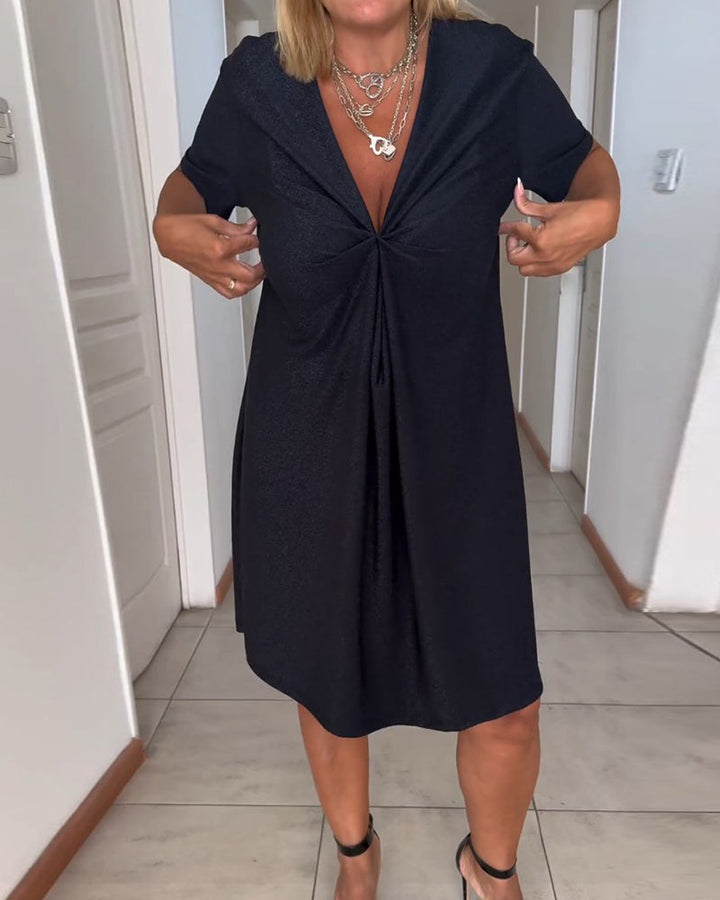 Els | Dress with Short Sleeves and V-Neck