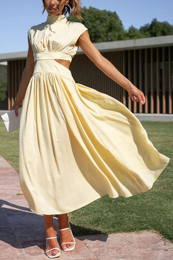 Quincy | Midi Dress with Cut-Out and Pockets