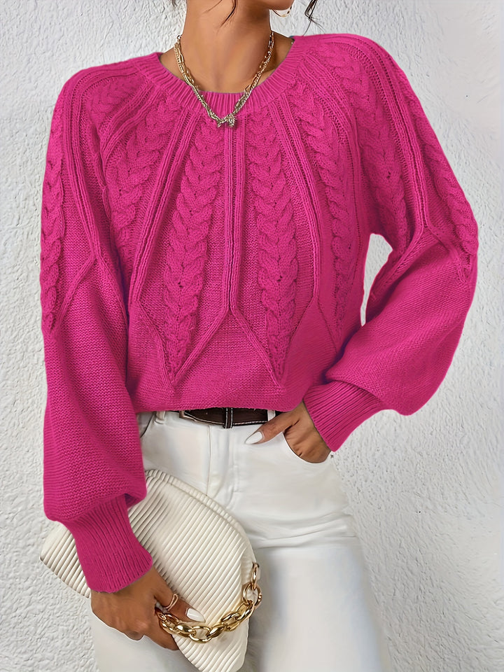 Jane™ - Elegant Long Sleeved Knit Pullover Sweater