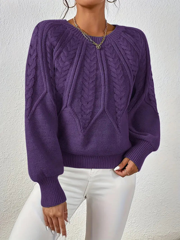 Jane™ - Elegant Long Sleeved Knit Pullover Sweater