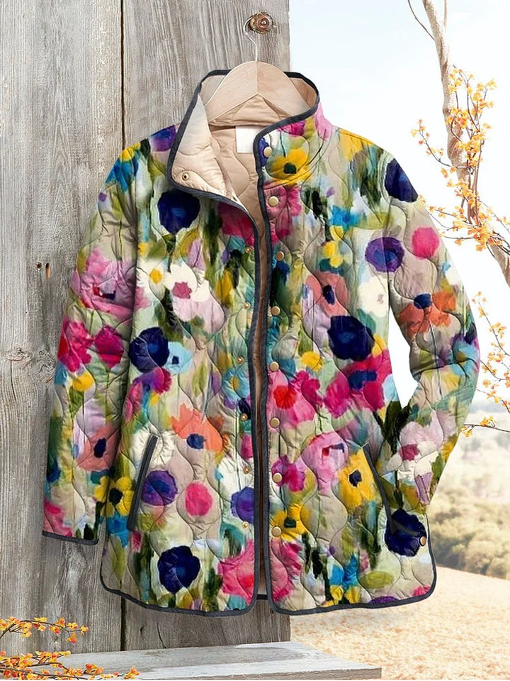 Women's Vintage Charming Floral Jacket Casual Quilted Jacket