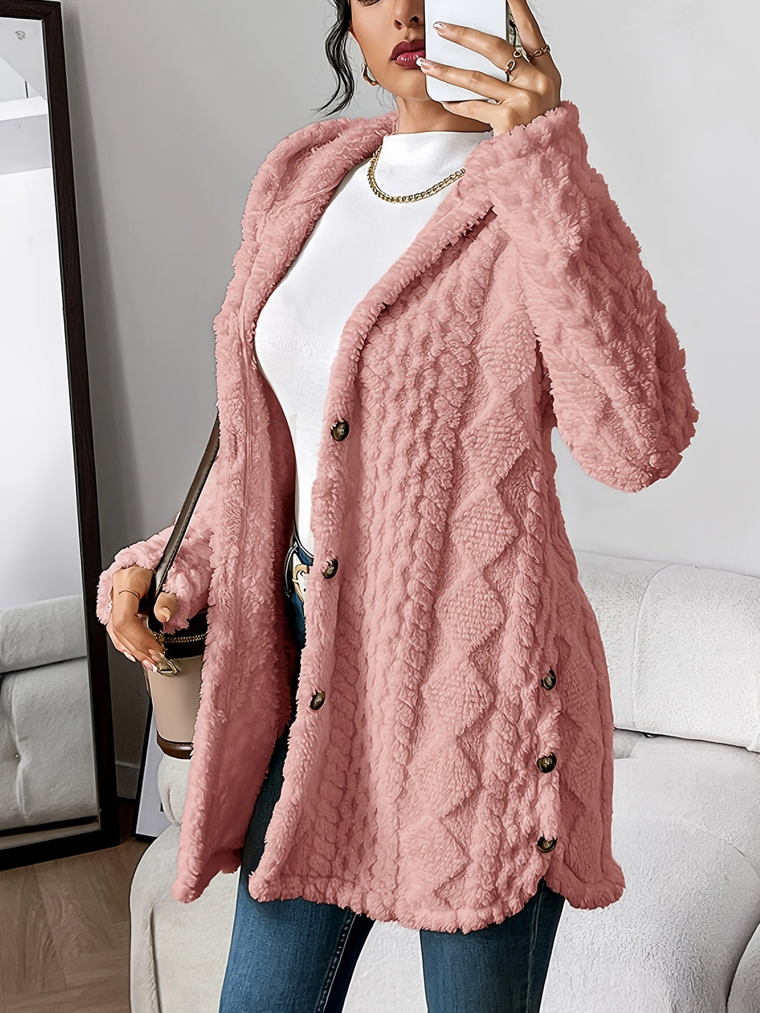 Chloe™ - Plush Hooded Cardigan