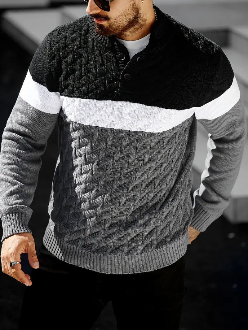 Brit & Boho™️ | The Atlas Henley Knit Sweater