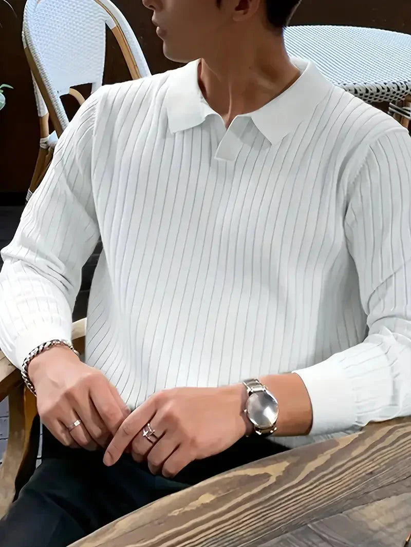 Brit & Boho™️ | Ribbed Knit Pullover Shirt