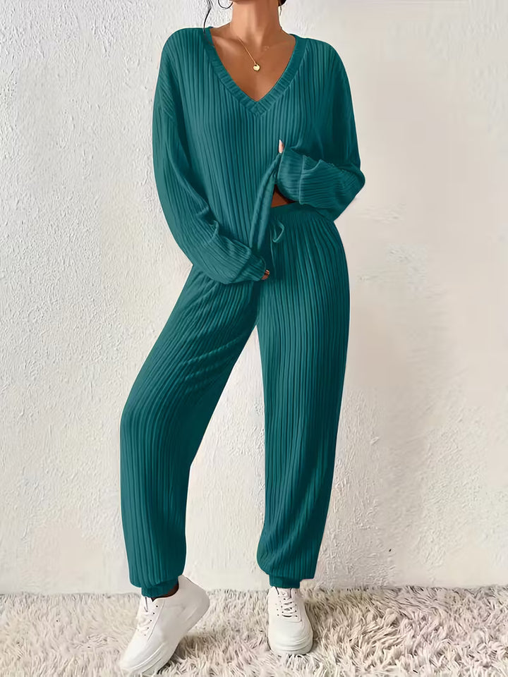 Anja™ - Cozy V-Neck Two-Piece Set