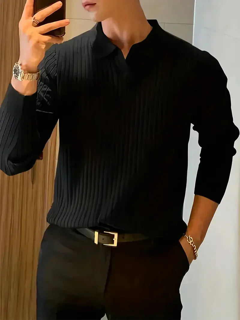 Brit & Boho™️ | Ribbed Knit Pullover Shirt