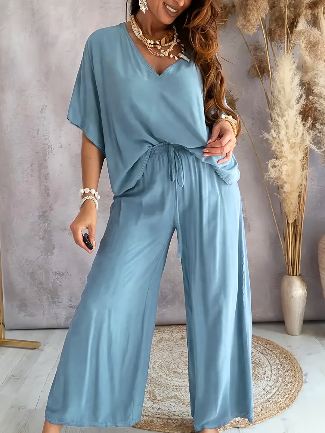 Farah™ - Stylish Solid Color Women's Two Piece Set