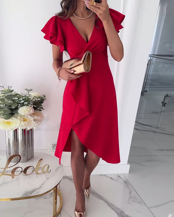 Kiara™ – Elegant Deep V-Neck Dress