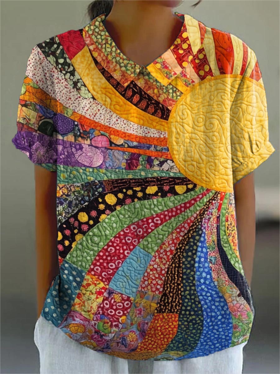 Lila™ - Sunburst Patchwork Shirt