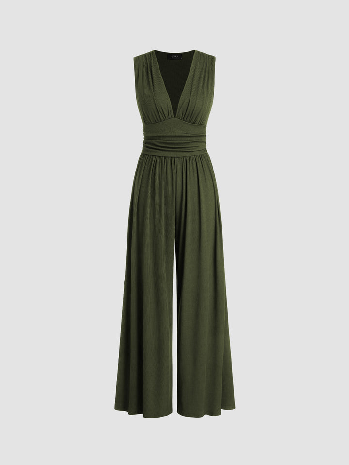 Charity™ - Chic Sleeveless Wide-Leg Jumpsuit
