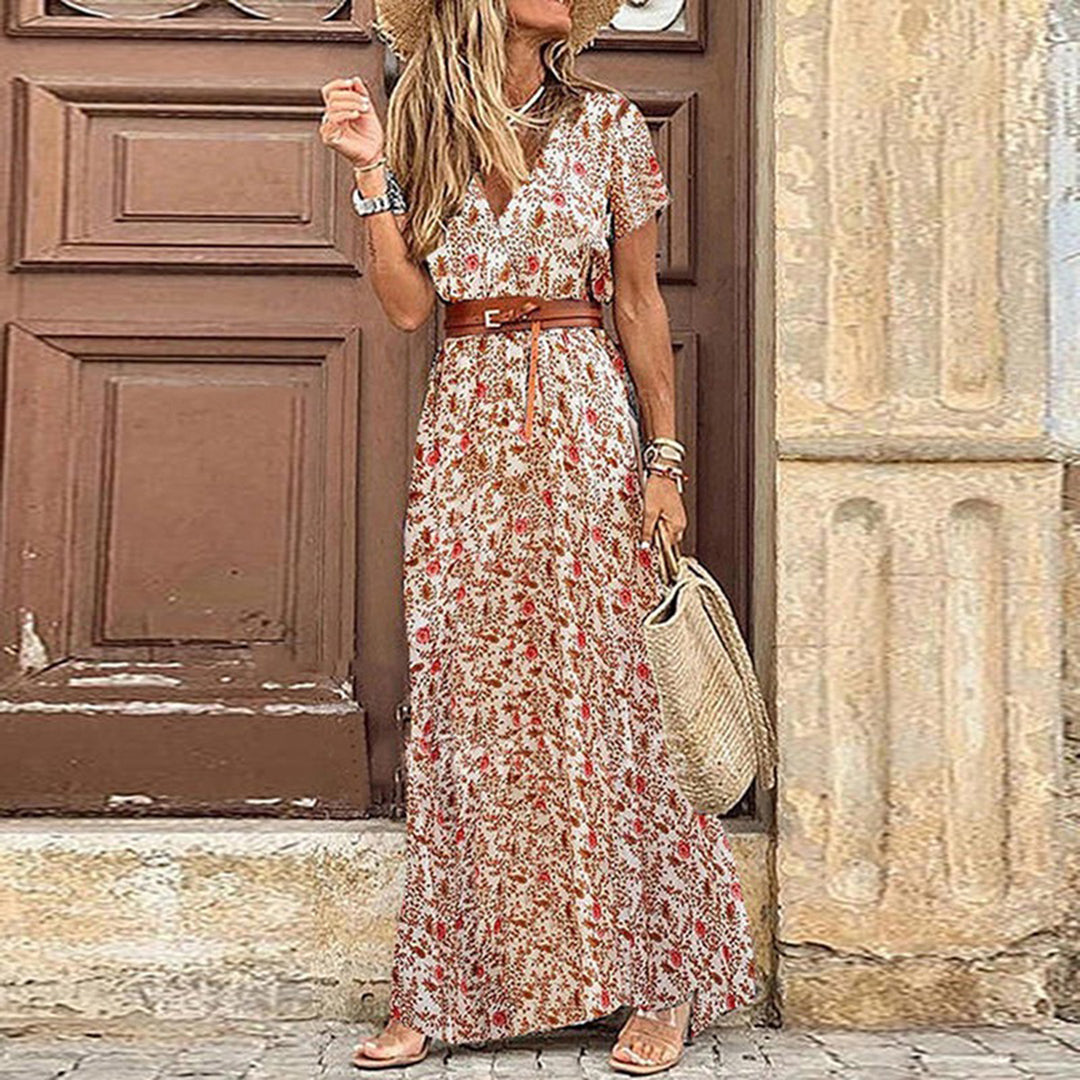 Liora | Maxi Ibiza Dress in Hippie Style + FREE Belt
