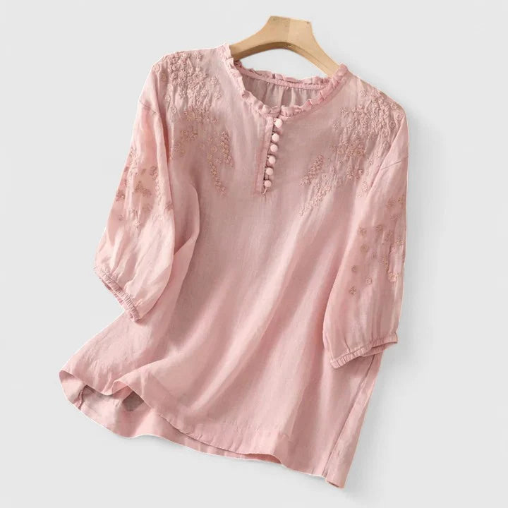 Victoria™ - Elegant Button-Front Blouse