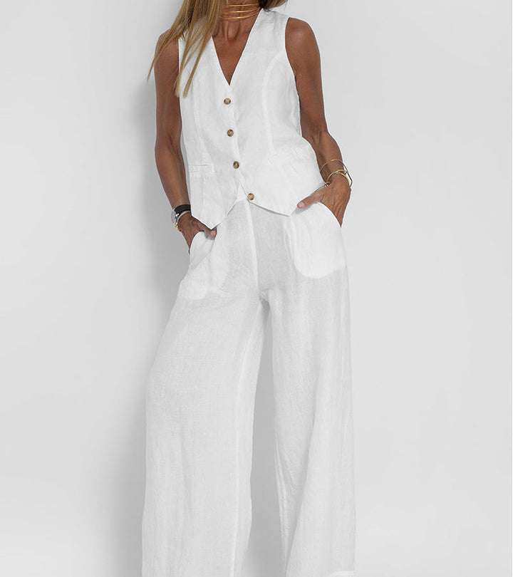 Ella | Vest Wide Pants Set (Almost Sold Out)