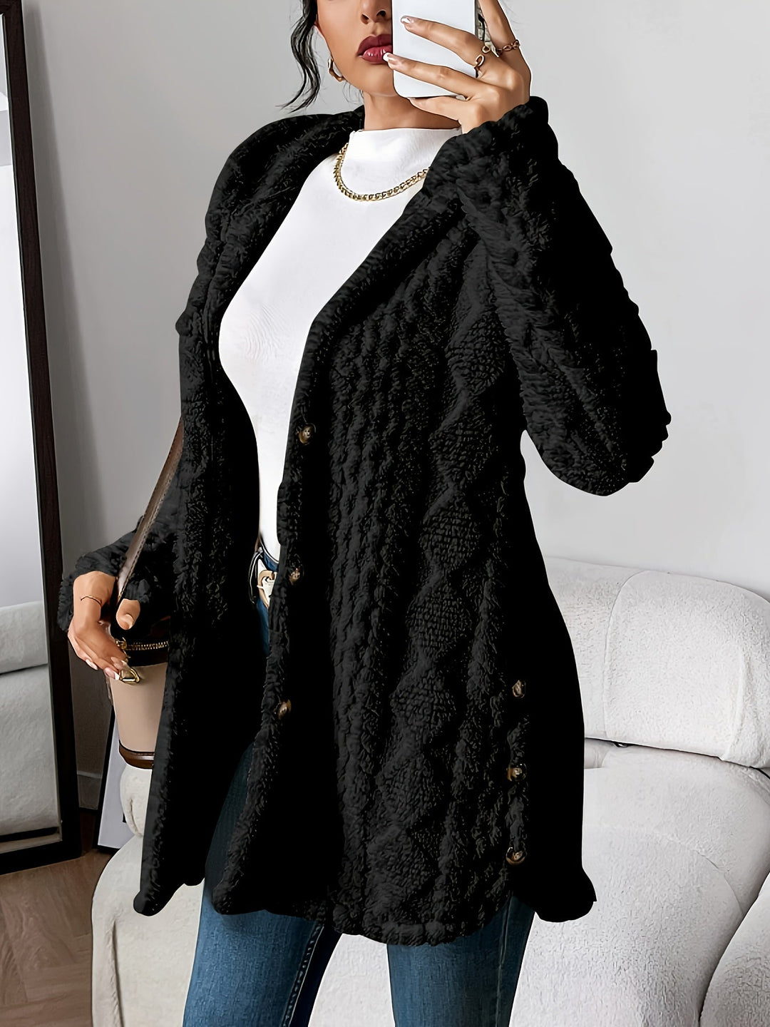 Chloe™ - Plush Hooded Cardigan