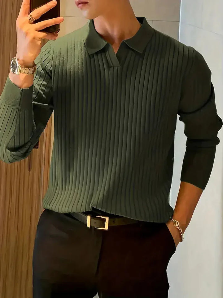 Brit & Boho™️ | Ribbed Knit Pullover Shirt