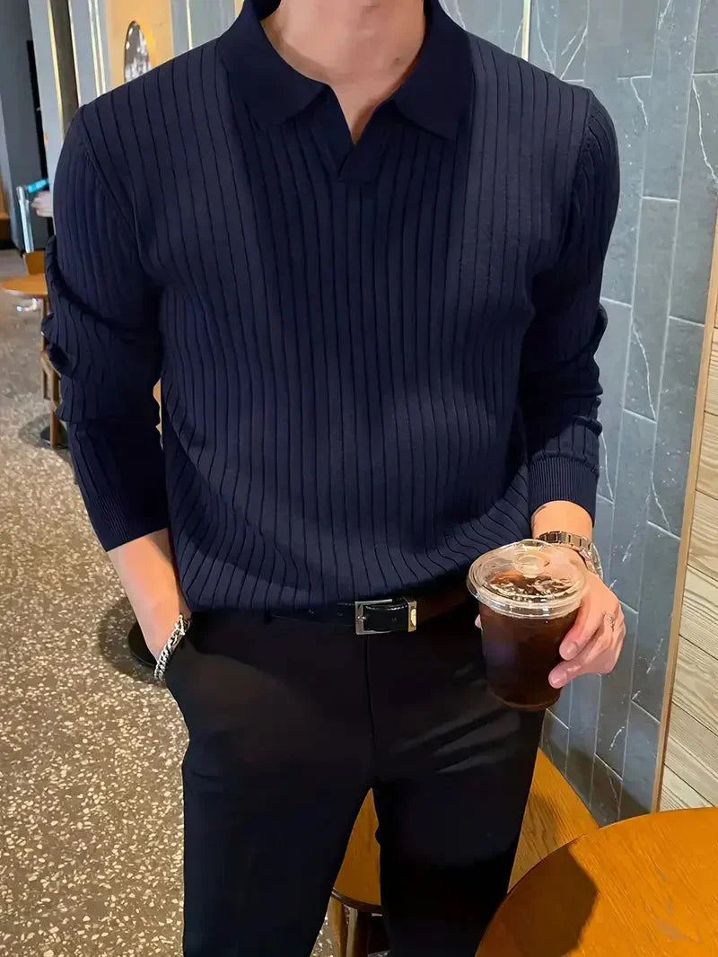 Brit & Boho™️ | Ribbed Knit Pullover Shirt