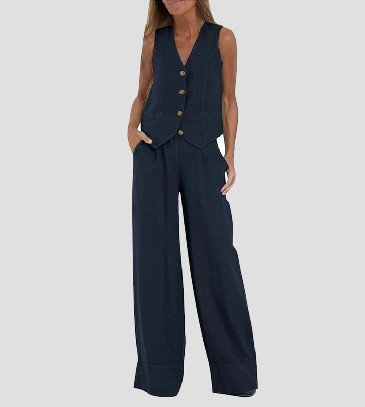 Ella | Vest Wide Pants Set (Almost Sold Out)