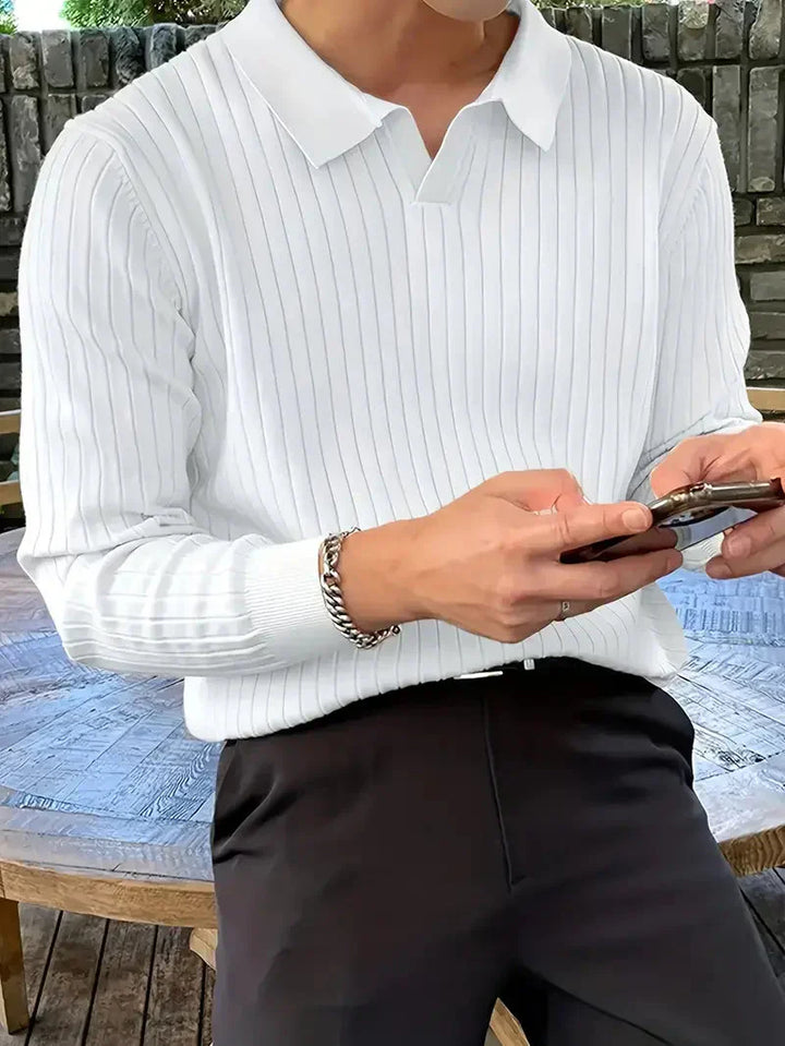 Brit & Boho™️ | Ribbed Knit Pullover Shirt