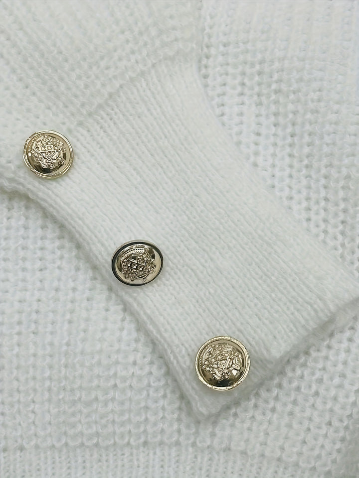 Aubrey™ - Cozy V-Neck Button-Front Sweater