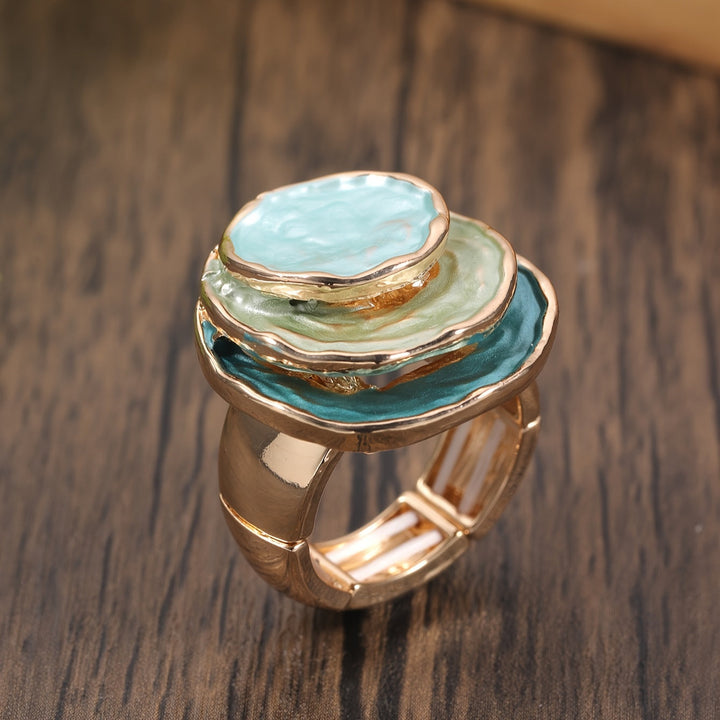 Three-Layered Boho Enamel Ring