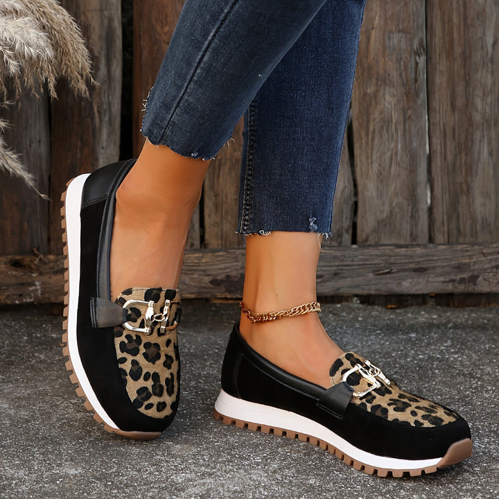 Mindy | Animal Print Cushioned Loafers