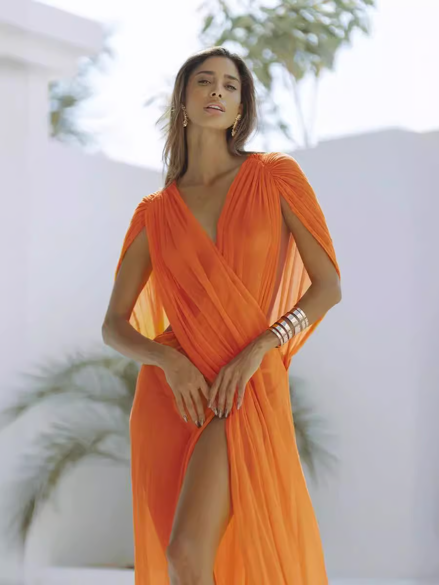 Phoenix - Sleeveless Mesh Holiday Cover-up Dress