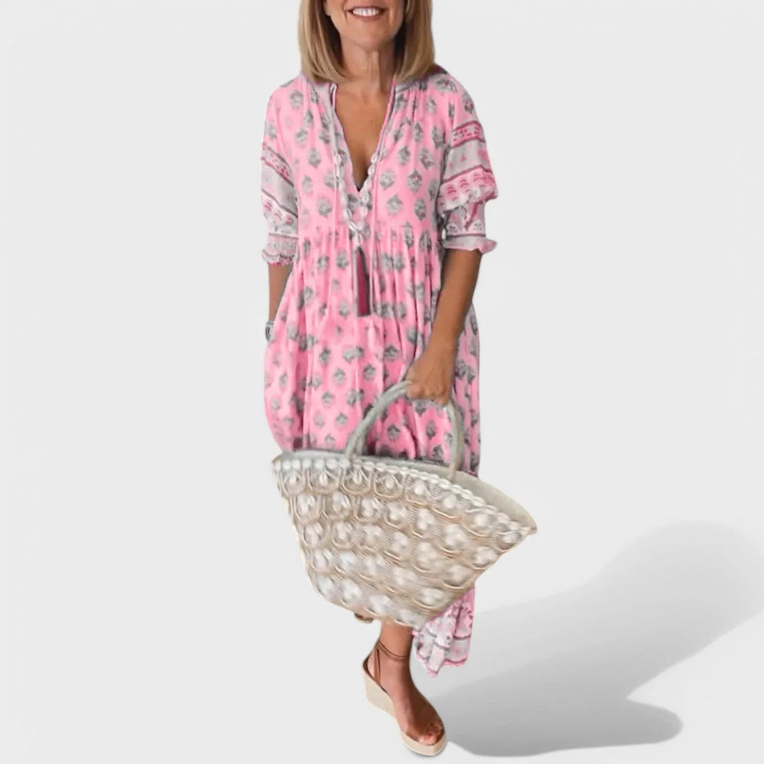 Marlena | Dress with V-neckline and A-line Silhouette