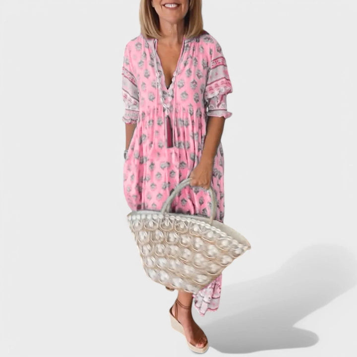 Marlena | Dress with V-neckline and A-line Silhouette