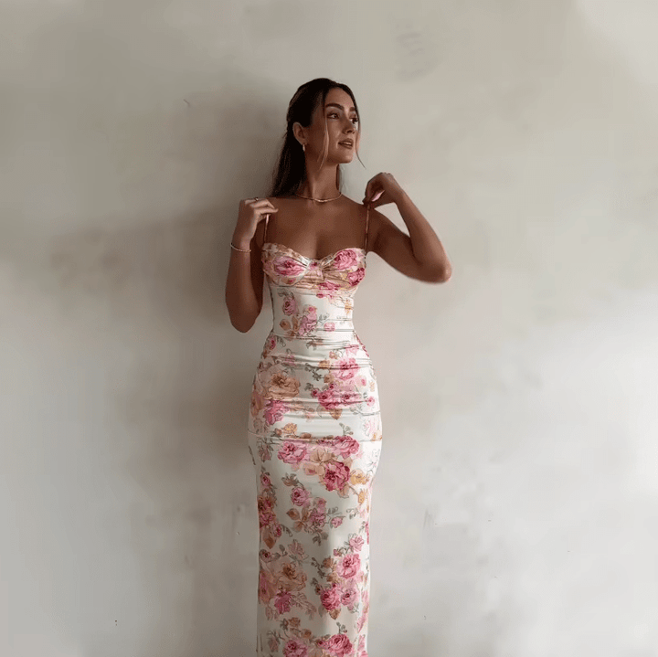 Beau | Summer Maxi Dress with Floral Print